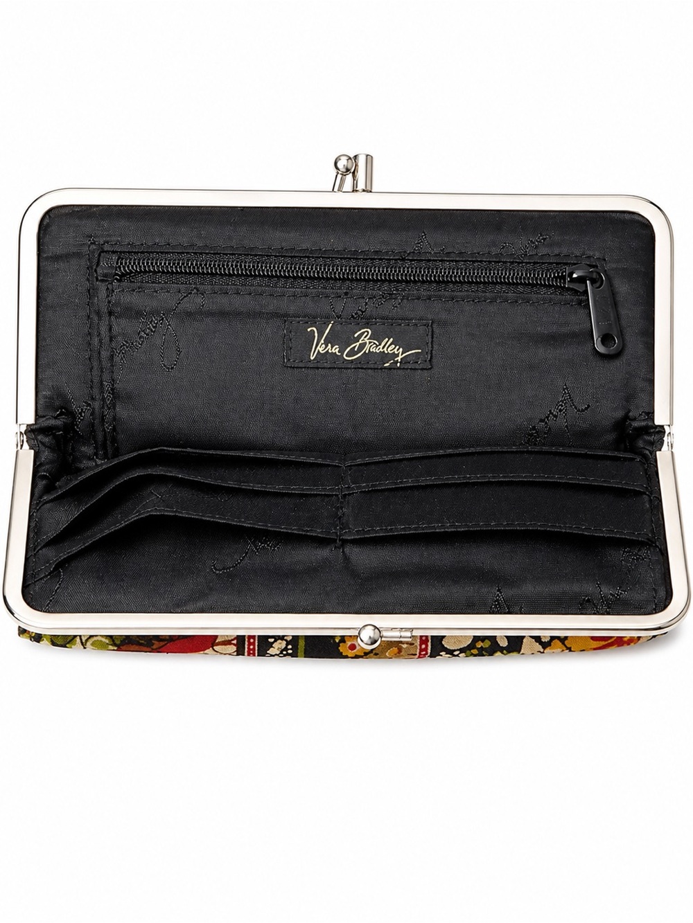 Vera Bradley Poppyfield Floral Quilted Clutch - Green Multi - Picture 2 of 3